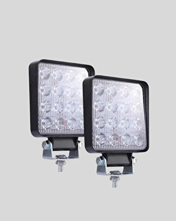 16 LED Geniş Açılı Araç Aydınlatma Farı | Yüksek Parlaklık, Dayanıklı Gövde