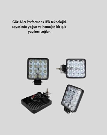 Geniş Aydınlatma Açılı LED Araç Farı | İş Makineleri ve Gece Sürüşü İçin
