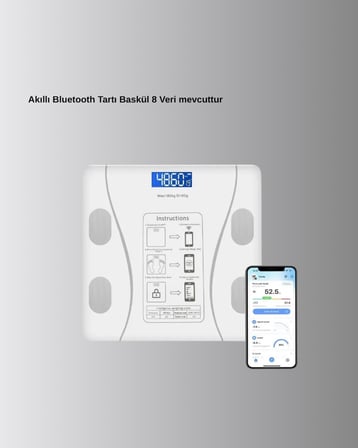 Akıllı Bluetooth Tartı – 8 Farklı Ölçüm Verisi, Otomatik Kişi Tanıma