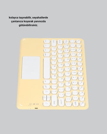 Bluetooth Kablosuz Klavye – İnce Slim Model, Tablet ve Akıllı TV Uyumlu, Sessiz Tuşlu Taşınabilir Klavye -