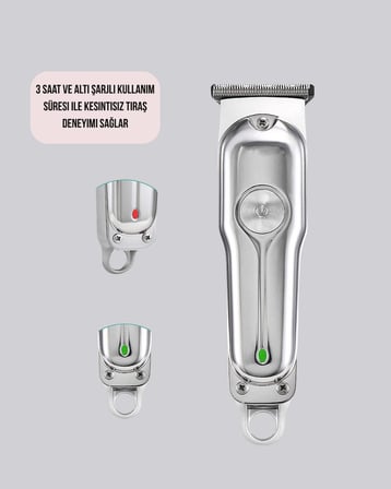 Profesyonel Saç ve Sakal Kesme Makinesi – Şarjlı, Sessiz Motor, Ayarlanabilir Tarak