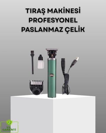 Profesyonel Şarjlı Tıraş Makinesi – 180 Dakika Kullanım, 2.5 Saat Hızlı Şarj, Evrensel USB Şarj Girişli -