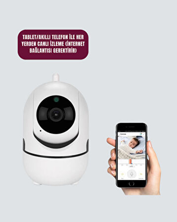 360° Dönen Akıllı WiFi Kamera - Uzaktan Kontrol ve İki Yönlü Ses Özellikli