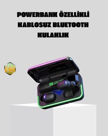 Kablosuz Oyuncu Kulaklığı Powerbank Şarj Kutulu RGB 5.1 -