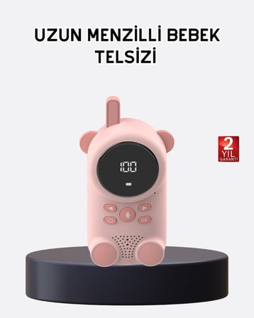 Bebek Telsizi LCD Ekran VOX İki Yönlü İletişim USB Şarj Hafif -