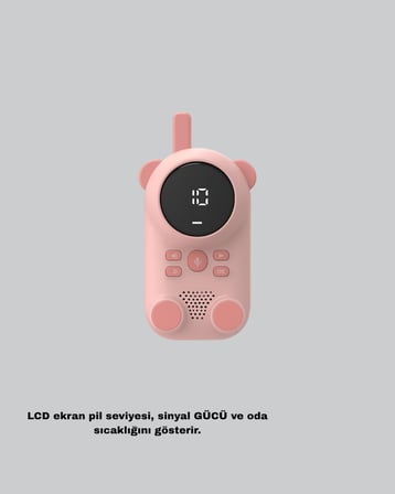 Bebek Telsizi LCD Ekran VOX İki Yönlü İletişim USB Şarj Hafif -