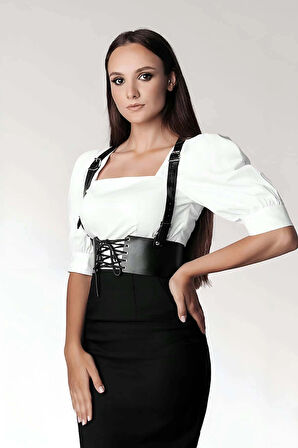 Tshirt, Elbise Üzeri Şık Deri Kemer