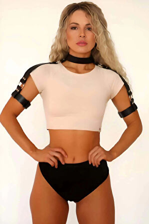 Boyun Ve Omuzdan Askılı Deri Harness