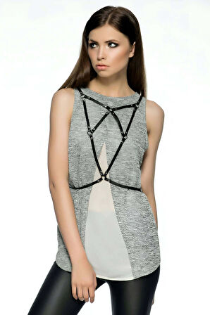 Sırtı V Detaylı Şık Harness