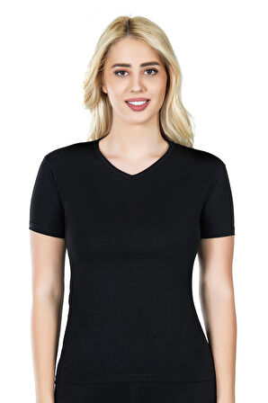 Yarım Kol V Yaka Kadın Tişört