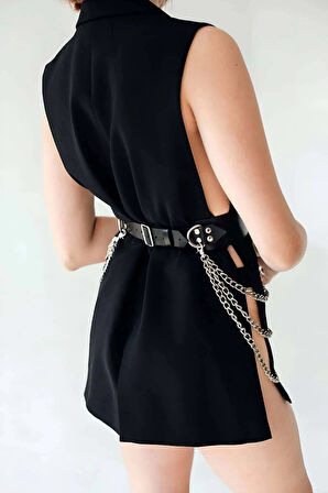 Zincirli Deri Bel Kemer Harness