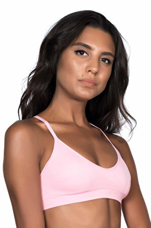 PEMBE   Pedli İnce Askılı Büstiyer