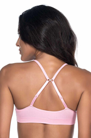 PEMBE   Pedli İnce Askılı Büstiyer