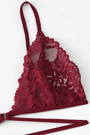 Kadın Bordo Özel Şık Sütyen Külot Takımı