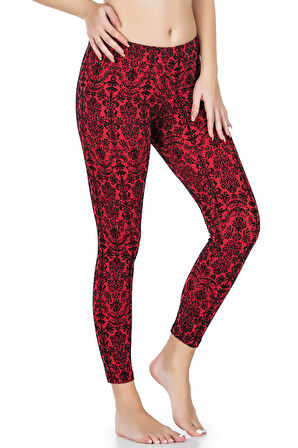 Varak Desenli Kadın Tayt