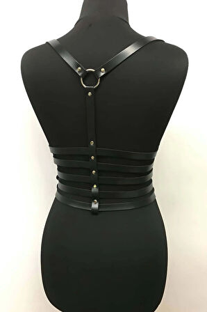 Sıralı Zincir Detaylı Şık Deri Kemer