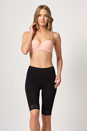 SİYAH   Soft Uzun Paça Dantel Boxer