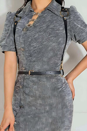 Seksi Omuzdan Askılı Deri Bel Kemeri, Giysi Aksesuar