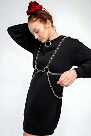 Şık  Şeffaf Kemer ve Choker Takım