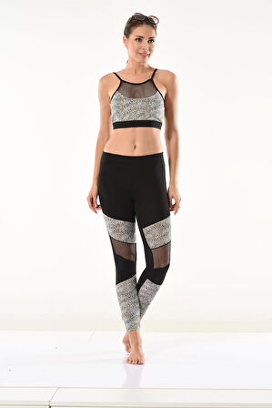 File Detaylı Büstiyer Tayt Takım