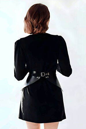 Şık Kadın Kemer, Tarz Kadın Kemer, Elbise Üstü Deri Korse Kemer