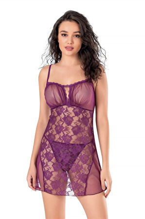 Miss Mor Kısa Tül Gecelik