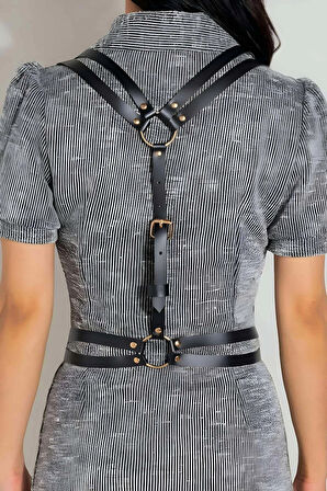 Seksi Omuzdan Askılı Deri Bel Kemeri, Giysi Aksesuar