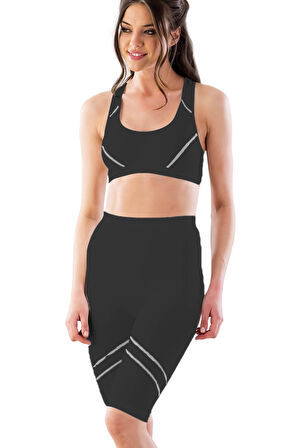 SİYAH-GRİ   Soft Büstiyer Takım