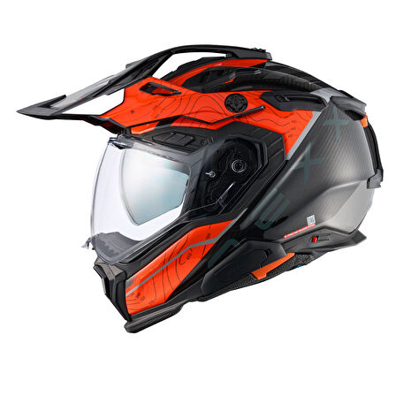 X.WED 3 FURKA KARBON TURUNCU-GRİ KASK