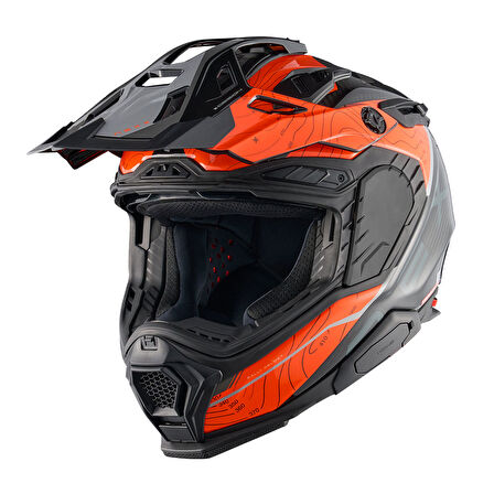 X.WED 3 FURKA KARBON TURUNCU-GRİ KASK