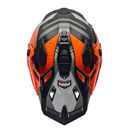 X.WED 3 FURKA KARBON TURUNCU-GRİ KASK