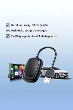 Delux Serisi Kablosuz Carplay Araç Multimedya Dönüştürücü TAB08 Seyahat Aracı Otomobil Ürünü