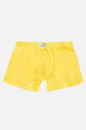 Delux Serisi Ürünler Çeşitleri Dokunmuş Erkek Çocuk Düz Pamuklu Likralı Sarı Boxer 6'lı Paket