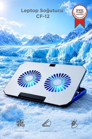 Özel Üretim Aksesuar Düzenleyici Oyuncu Laptop Soğutucu Ayarlanabilir Rgb CF12 Gümüş