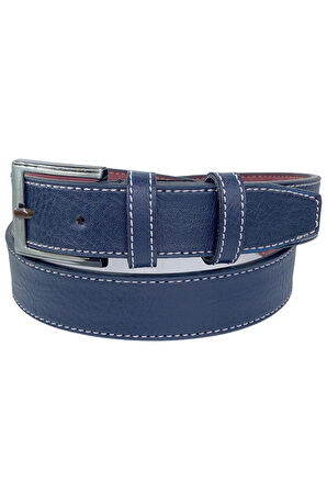 Lacivert Çocuk Boy Suni Deri 3 cm.lik Klasik Kemer - XD-G5