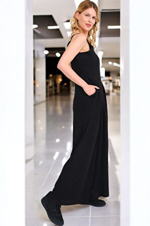 Yazlık Kolsuz Rahat Keten Tulum