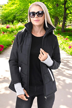 Su Geçirmez Günlük Kısa Rahat Şişme Kadın Mont