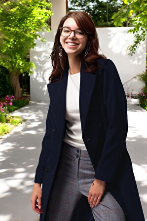 Kışlık Kemer Detaylı Kaşmir Kaşe Kadın Kaban