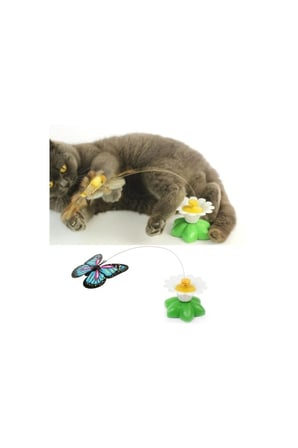 5 Adet Hareketli Pilli Kelebek Kedi Oyuncağı – Dönen Plastik Tasarımlı Cat Toy, Aaa Pil İle Egzersiz Ve Dikkat Çekme