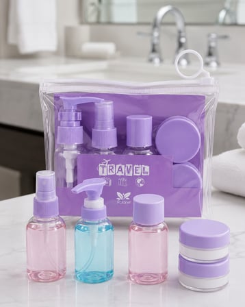 Şeffaf Seyahat Dolum Şişesi Seti 5 Parça Kozmetik Organizer Çok Renkli