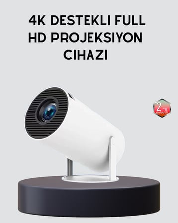 Ev Sineması Projeksiyon Cihazı – 160 ANSI Lümen, 4K Uyumlu ve Kablosuz Görüntü Aktarımı -