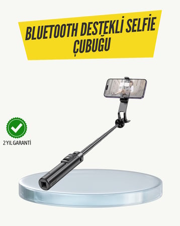 Bluetooth Selfie Çubuğu –  Katlanabilir, Uzaktan Kumandalı -