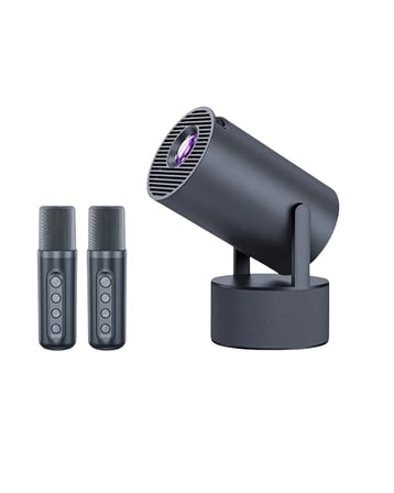 Karaoke Mikrofonlu Akıllı Projeksiyon Cihazı WiFi Bluetooth Destekli -