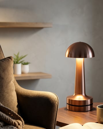 Dokunmatik Mantar Gece Lambası Bronz 3 Mod LED