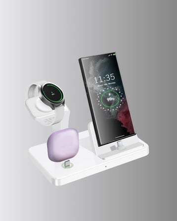 Kablosuz Şarj İstasyonu 4’ü 1 Arada iPhone Watch ve AirPods Uyumlu