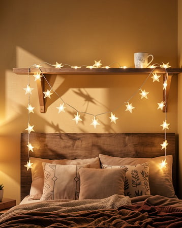 LED Yıldız Zinciri 5 metre sabit beyaz ışık