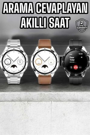 Akıllı Saat Titreşimli Amoled Ekran Uyku ve Sağlık Takibi Sesli Görüşme -