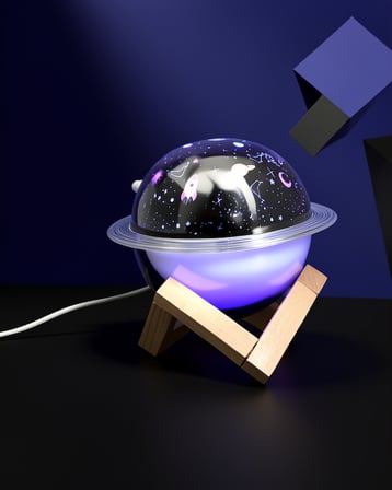 Hava Nemlendirici ve Gece Lambası USB Projeksiyonlu