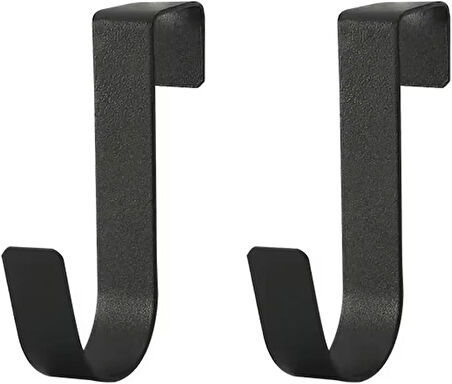 Microcase Çok Amaçlı Mutfak Dolabı Kapı Duşakabin vb Alanlar için Metal Askılık Kanca 2 adet-SİYAH  AL4987