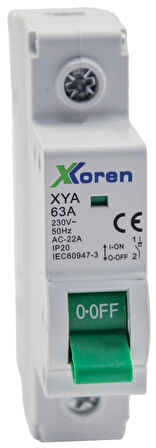 XKOREN 40A 1 Kutuplu Yük Ayırıcı Anahtar (Isolator) (12 Adet)
